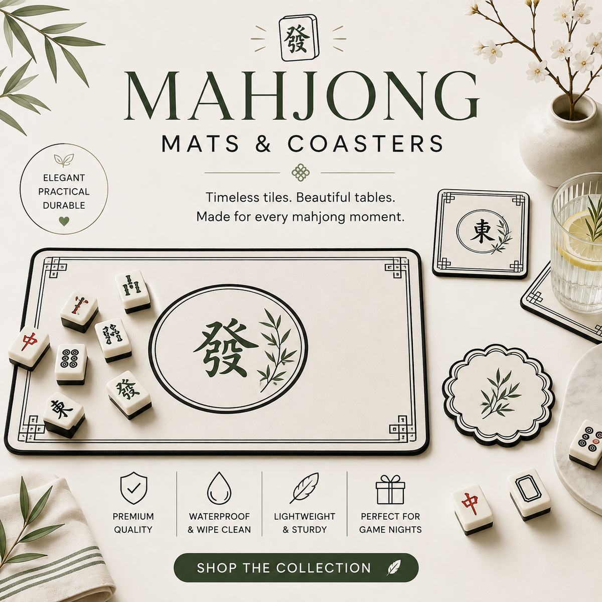 Mahjong Table Mats & Coasters Collection