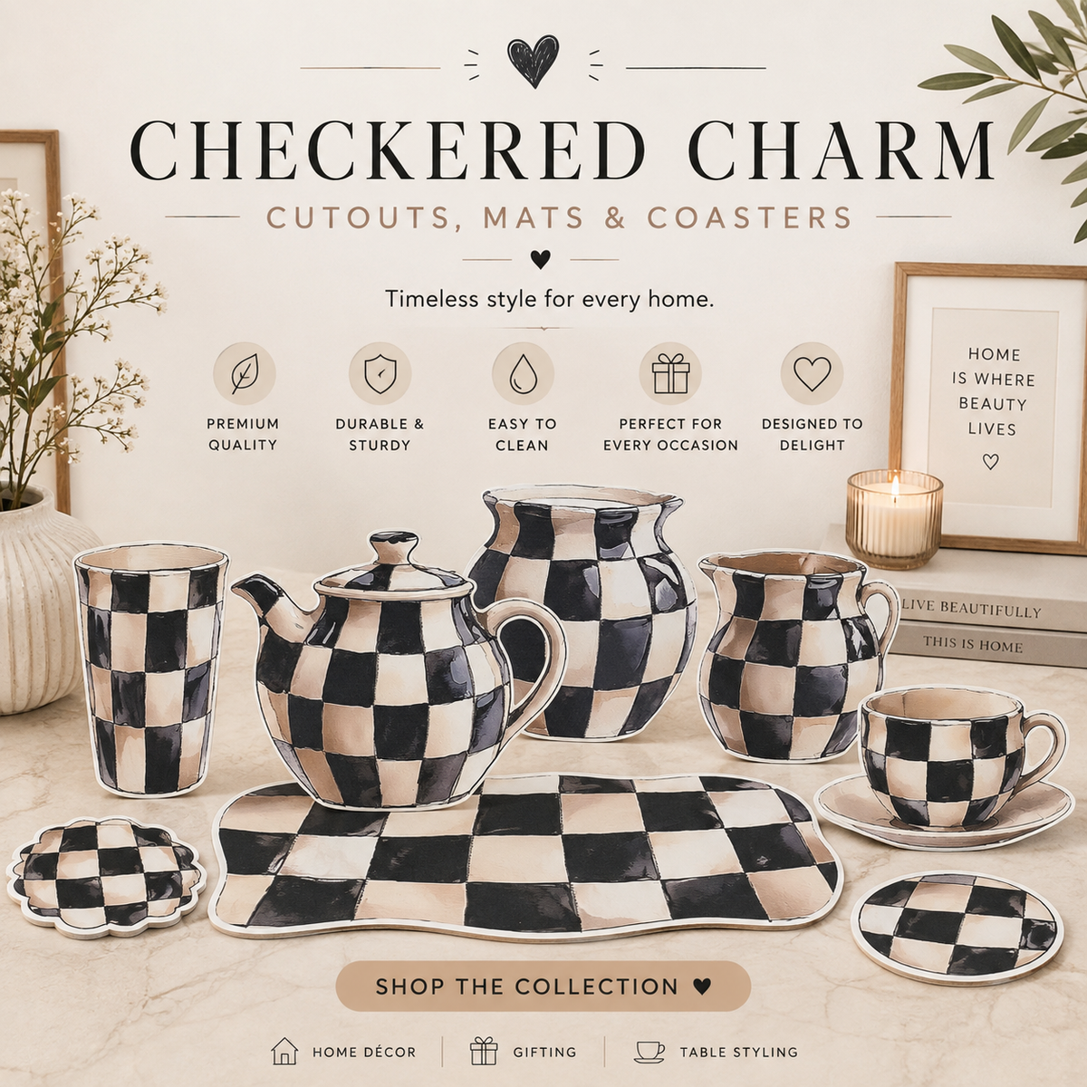Checkered black and white Cutouts Collection