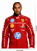 Lewis Hamilton Ferrari F1 Custom Cutout & "HAM" Logo Bubble Guard Sheet Standee – Premium Life-Size & Tabletop Display