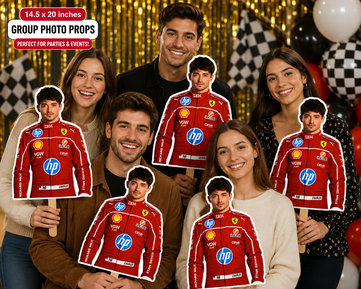 Racing Driver, Helmet, Car & LEC Charles Leclerc Ferrari F1 Bubble Guard Sheet Cutout  – Racing Driver, Helmet, Car & LEC Logo Wall Decor