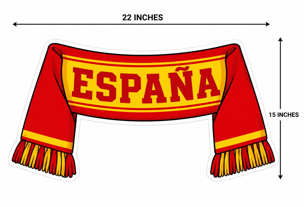 Spain Football Party Photo Booth Props Cutouts - 10 Pcs Spanish Soccer Fan Theme Party Supplies, World Cup & European Championship Decorations, Game Day Favors