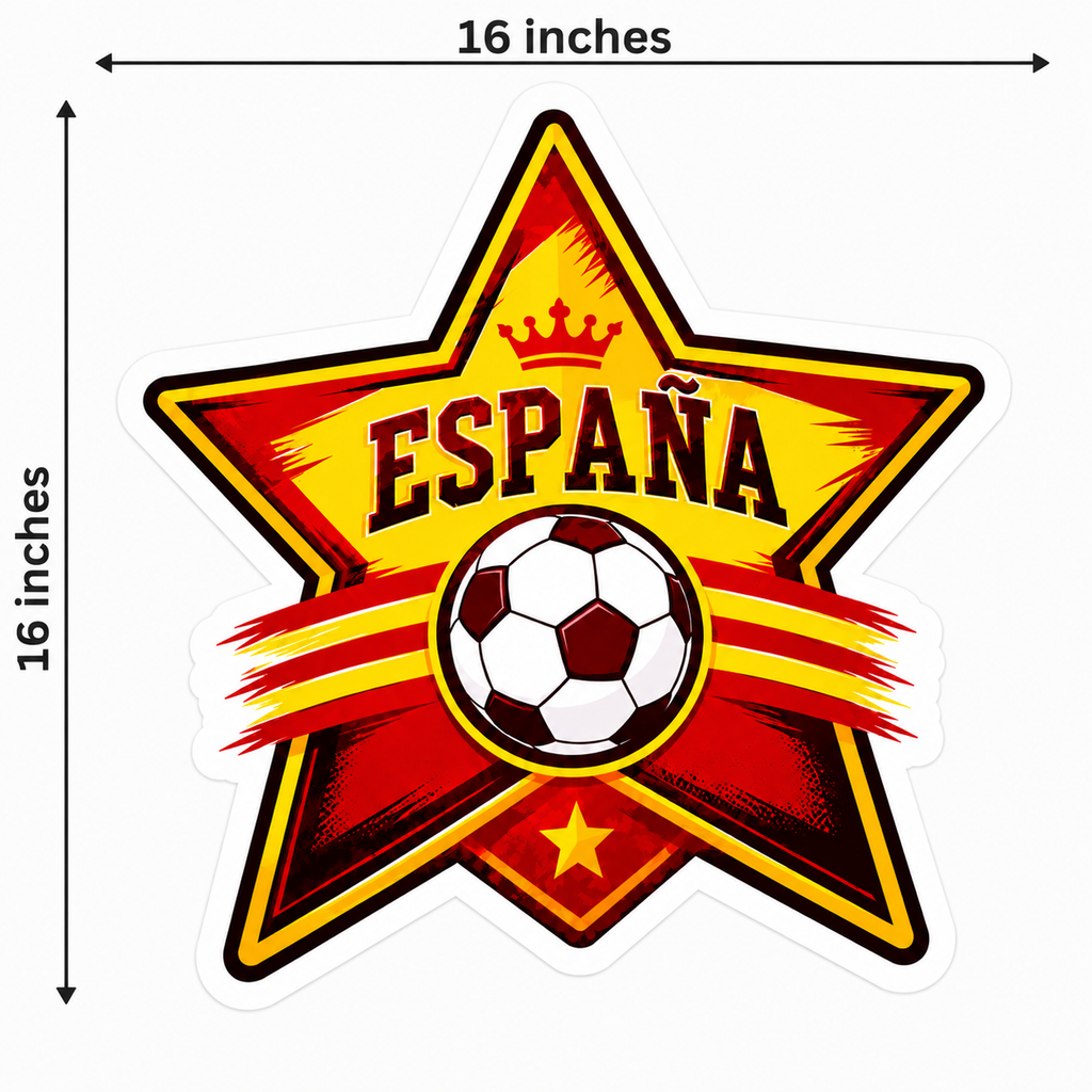 Spain Football Party Photo Booth Props Cutouts - 10 Pcs Spanish Soccer Fan Theme Party Supplies, World Cup & European Championship Decorations, Game Day Favors