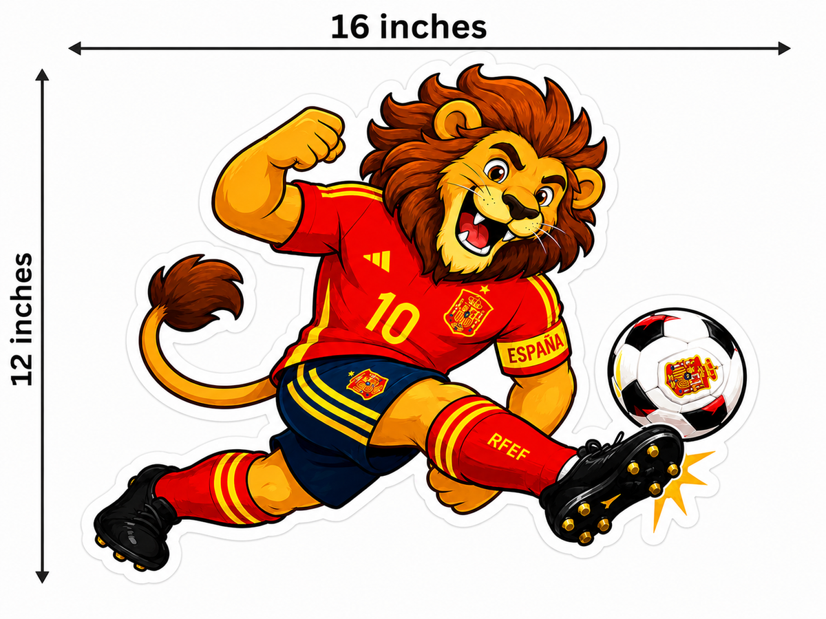 Spain Football Party Photo Booth Props Cutouts - 10 Pcs Spanish Soccer Fan Theme Party Supplies, World Cup & European Championship Decorations, Game Day Favors