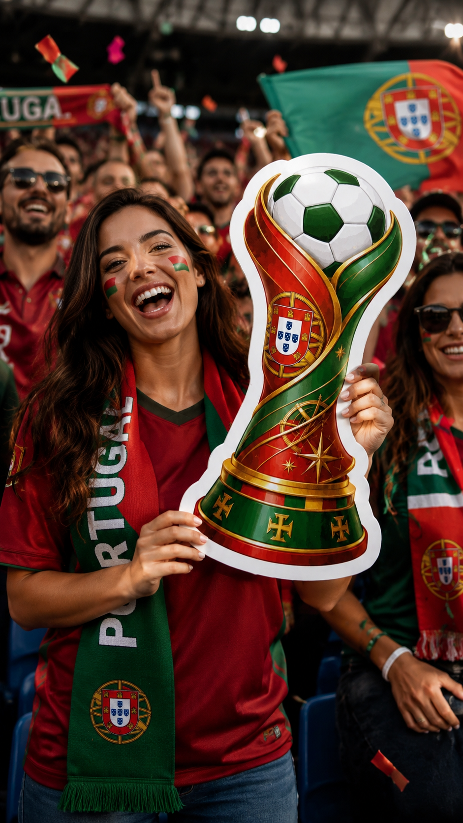 Portugal National Football Team Photo Booth Props – 10-Piece Handheld Fan Sign Set for Match Day & World Cup Parties/Football  celebration