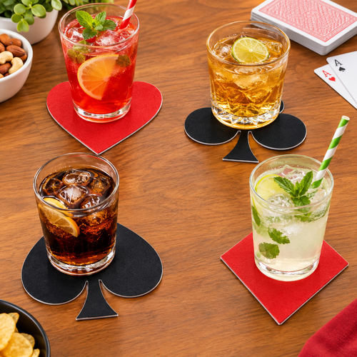 Coaster Bubble Guard Sheet Spade Shape Playing cards | 5 x 4 Inch Spade  Coaster Set | Decorative Table Coasters for Home, Parties & Game Nights