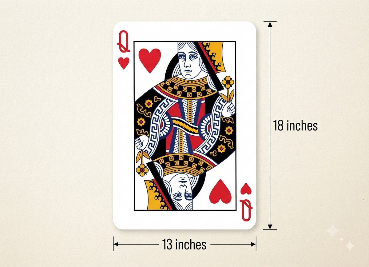 Playing Cards Theme Table Mat 13 x 18 Inch | Bubble Guard Sheet Placemat | Queen Design | Dining Table, Tea Time & Home Decor Mat