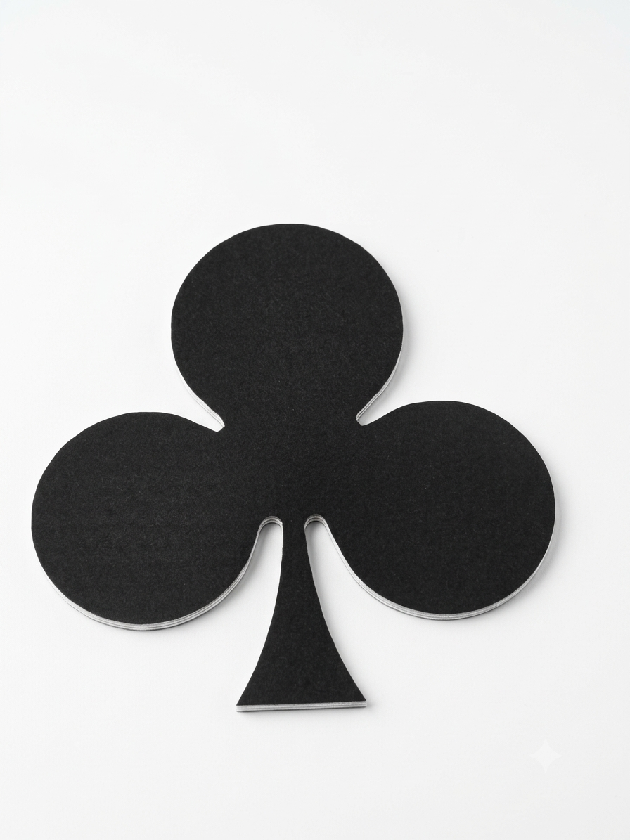 Bubble Guard Sheet Club Shape Playing Card Coasters | 5 x 4 Inches Club | Decorative Table Coasters for Home, Parties & Game Nights