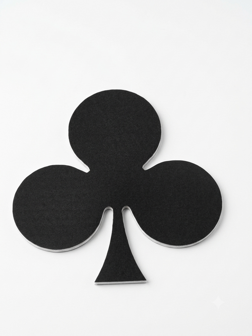 Bubble Guard Sheet Club Shape Playing Card Coasters | 5 x 4 Inches Club | Decorative Table Coasters for Home, Parties & Game Nights