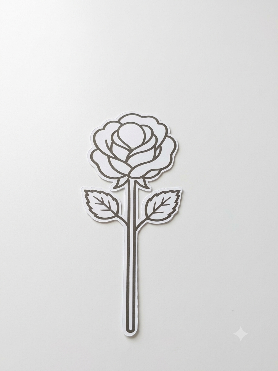 Rose Flower Bubble Guard Sheet Cutout – Decorative Floral Die-Cut Shape for DIY Crafts, Scrapbooking, School Projects, Art & Creative Decorations