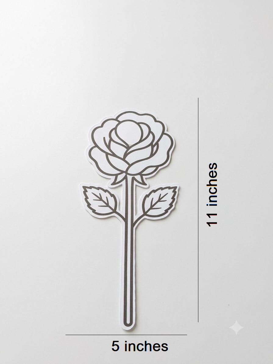 Rose Flower Bubble Guard Sheet Cutout – Decorative Floral Die-Cut Shape for DIY Crafts, Scrapbooking, School Projects, Art & Creative Decorations