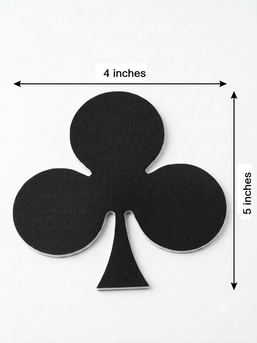 Bubble Guard Sheet Club Shape Playing Card Coasters | 5 x 4 Inches Club | Decorative Table Coasters for Home, Parties & Game Nights