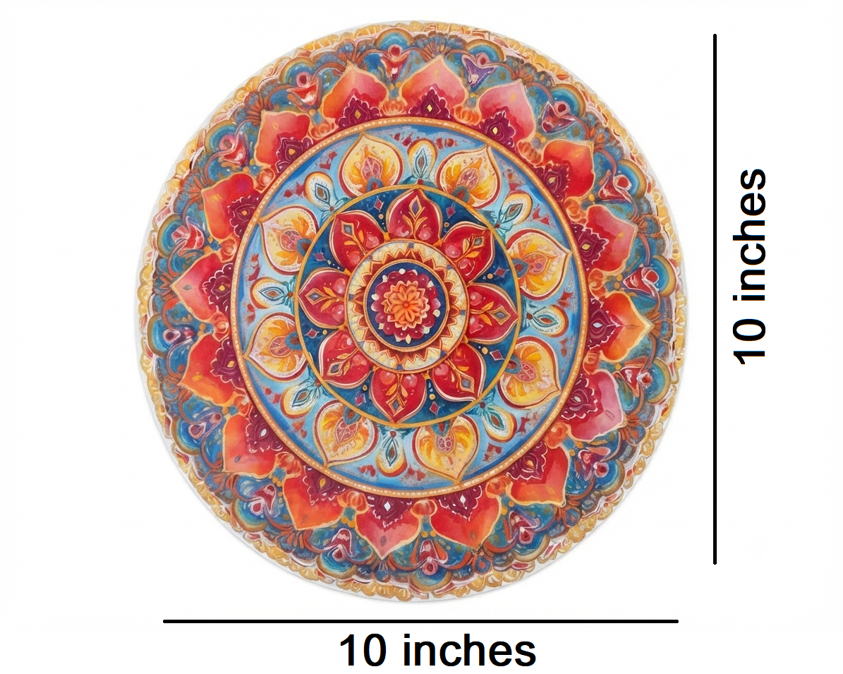 Cutout Traditional Floral Mandala Rangoli  | Bubble Guard Sheet Mat for Diwali & Festival Decor /Reusable Round Mandala Floor Rangoli Mat for Home & Pooja Decoration