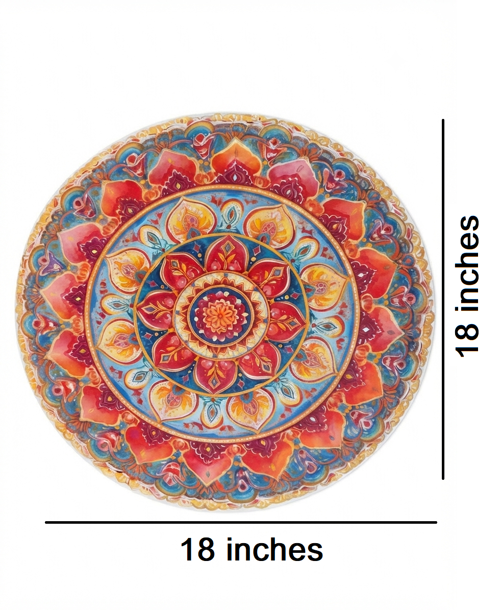 Cutout Traditional Floral Mandala Rangoli  | Bubble Guard Sheet Mat for Diwali & Festival Decor /Reusable Round Mandala Floor Rangoli Mat for Home & Pooja Decoration