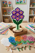 Monochrome floral cutouts / Flower Bubble Guard Sheet Cutout – Decorative Floral Die-Cut Shape for DIY Crafts, Scrapbooking, School Projects, Art & Creative Decorations