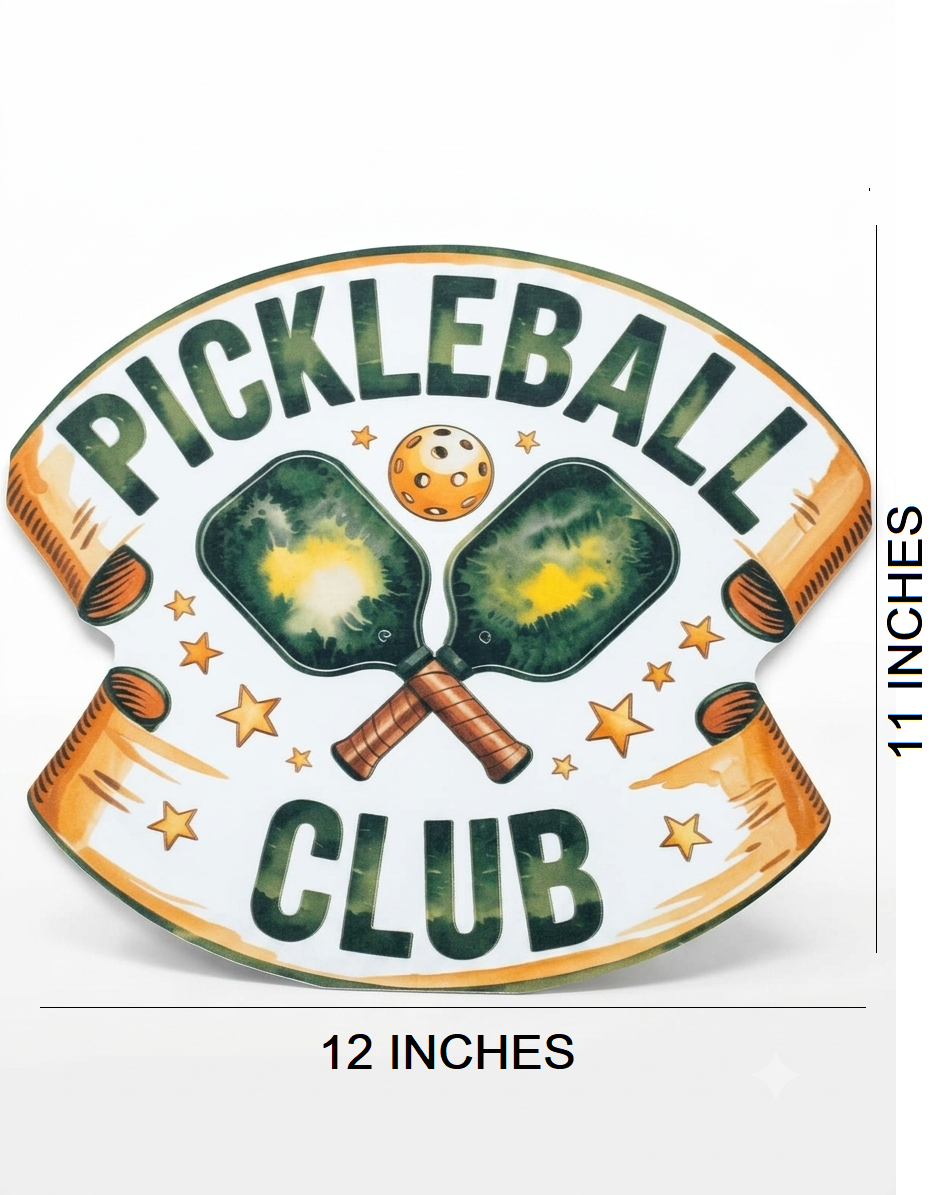 Pickleball Club Bubble Guard Sheet Cutout 12 x 11 Inch