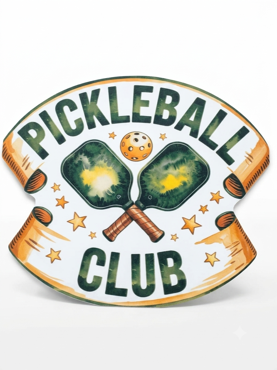 Pickleball Club Bubble Guard Sheet Cutout 12 x 11 Inch
