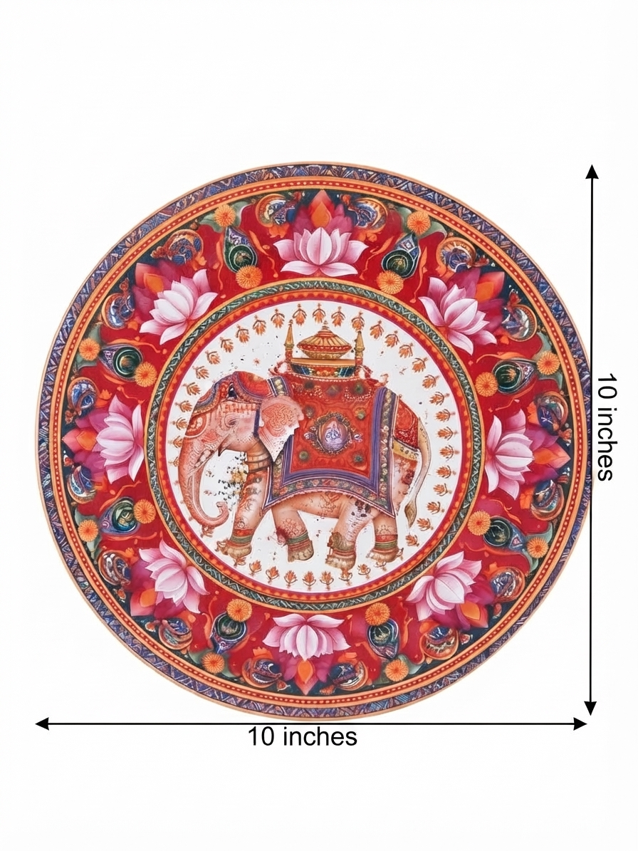 Elephant & Lotus Design Rangoli Mat | Waterproof Bubble Guard Sheet for Diwali & Festival Home Decor/Traditional Indian Elephant Motif Floor Decor Cutout – Heavy-Duty Bubble Guard Sheet for Pooja, Festival, and Entrance Decoration