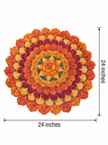 Flower Vibrant Marigold Flower Rangoli Mat for Home Decor | Waterproof Bubble Guard Cutout for Festive Celebration