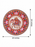 Elephant & Lotus Design Rangoli Mat | Waterproof Bubble Guard Sheet for Diwali & Festival Home Decor/Traditional Indian Elephant Motif Floor Decor Cutout – Heavy-Duty Bubble Guard Sheet for Pooja, Festival, and Entrance Decoration