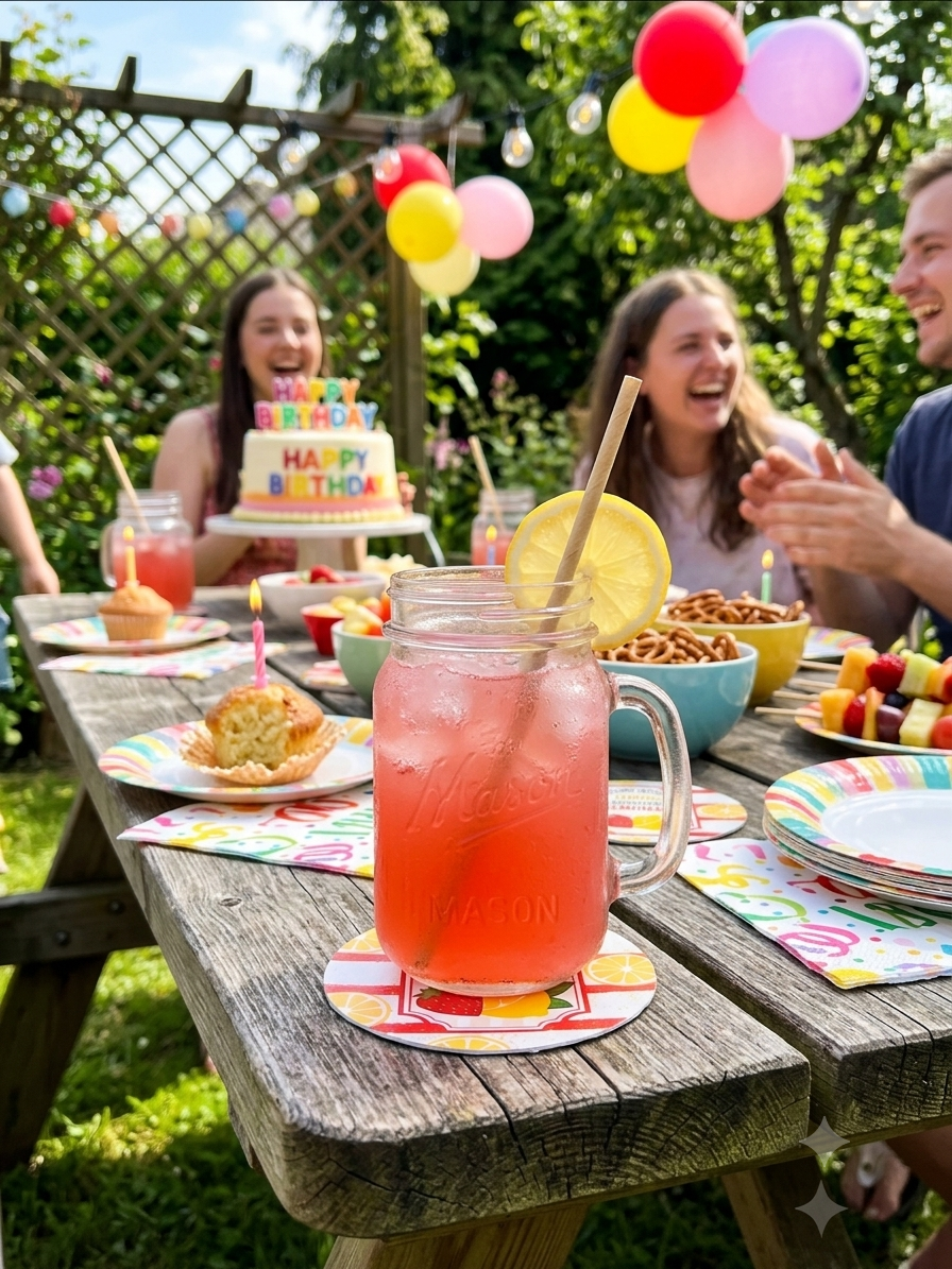 "When Life Gives You Lemons Make Strawberry Lemonade" Quote Print | Lightweight, Water-Resistant, Heavy-Duty Polypropylene Drink Mat for Home Bar, Kitchen, Desk & Outdoor Tables
