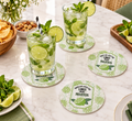 Round Bubble Guard Sheet Coaster 4-Inch – "When Life Gives You Limes Make Mojitos" Quote Print | Lightweight, Water-Resistant, Heavy-Duty Polypropylene Drink Mat for Home Bar, Kitchen, Desk & Outdoor Tables