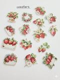Strawberry Design Bubble Guard Sheet Coaster Set | Decorative Waterproof & Heat Resistant Drink Coasters | Lightweight Table Protection Mats for Tea, Coffee & Dining