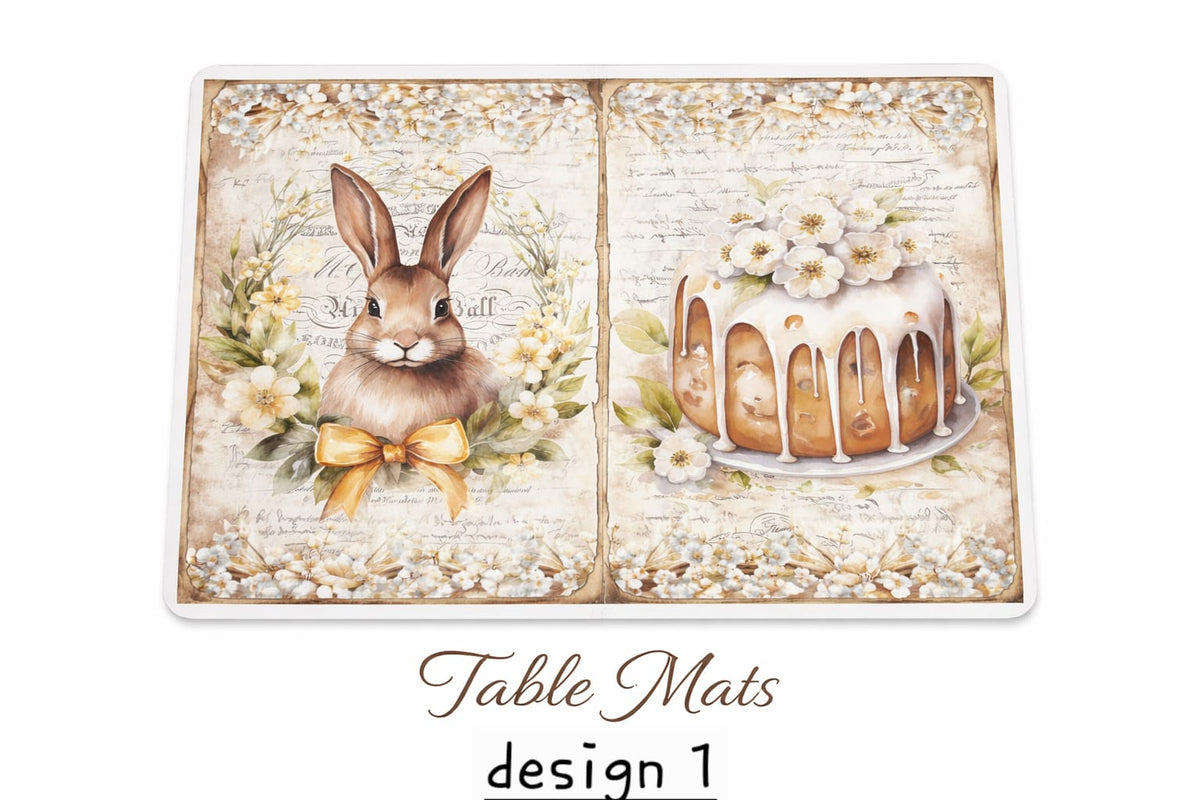 Easter Bunny Rabbit Bubble Guard Sheet Table Mat, Vintage Spring Easter Design, Decorative Placemat for Dining Table, Party & Holiday Decor