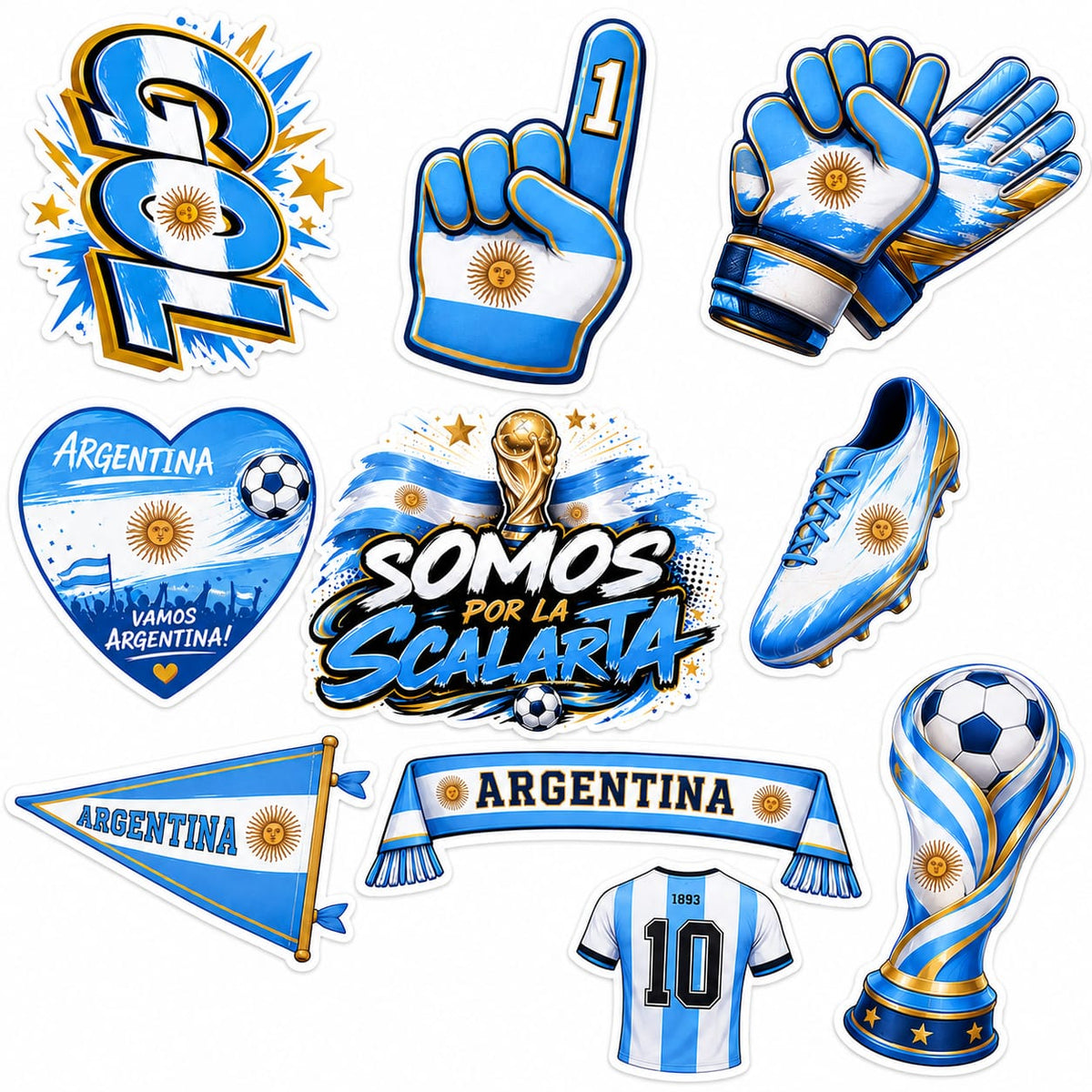 Premium Bubble Guard Sheet Cutouts Argentina Football Photo Booth Props - Premium Bubble Guard Sheet CutouTS for World Cup & Sports Fan Party Decorations