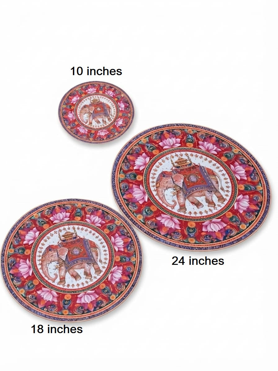 Elephant & Lotus Design Rangoli Mat | Waterproof Bubble Guard Sheet for Diwali & Festival Home Decor/Traditional Indian Elephant Motif Floor Decor Cutout – Heavy-Duty Bubble Guard Sheet for Pooja, Festival, and Entrance Decoration
