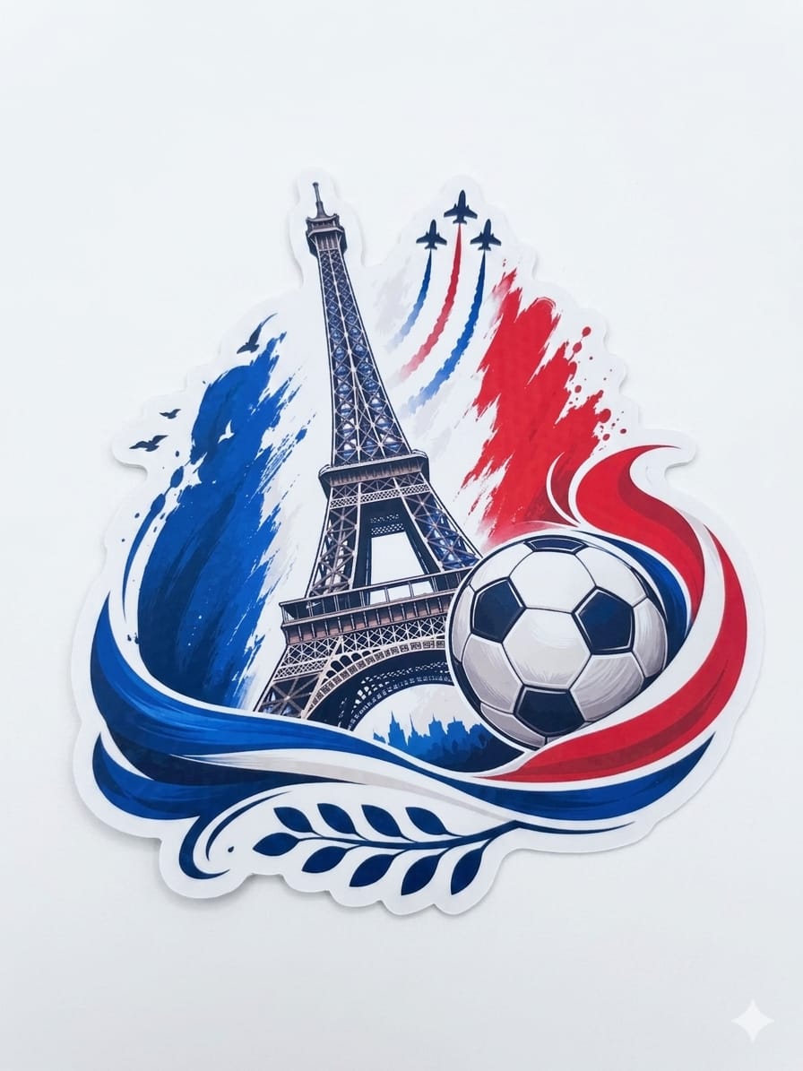 France National Football Team Party Photo Booth Props -  France Soccer Theme Cutouts with Wooden Sticks for World Sports Celebrations/France Football Photo Booth Props - Bubble Guard Sheet Cutout  World Cup, Euro & Sports Party Decorations