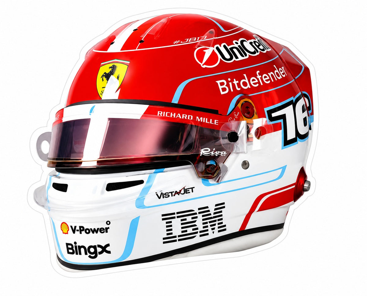 Racing Driver, Helmet, Car & LEC Charles Leclerc Ferrari F1 Bubble Guard Sheet Cutout  – Racing Driver, Helmet, Car & LEC Logo Wall Decor