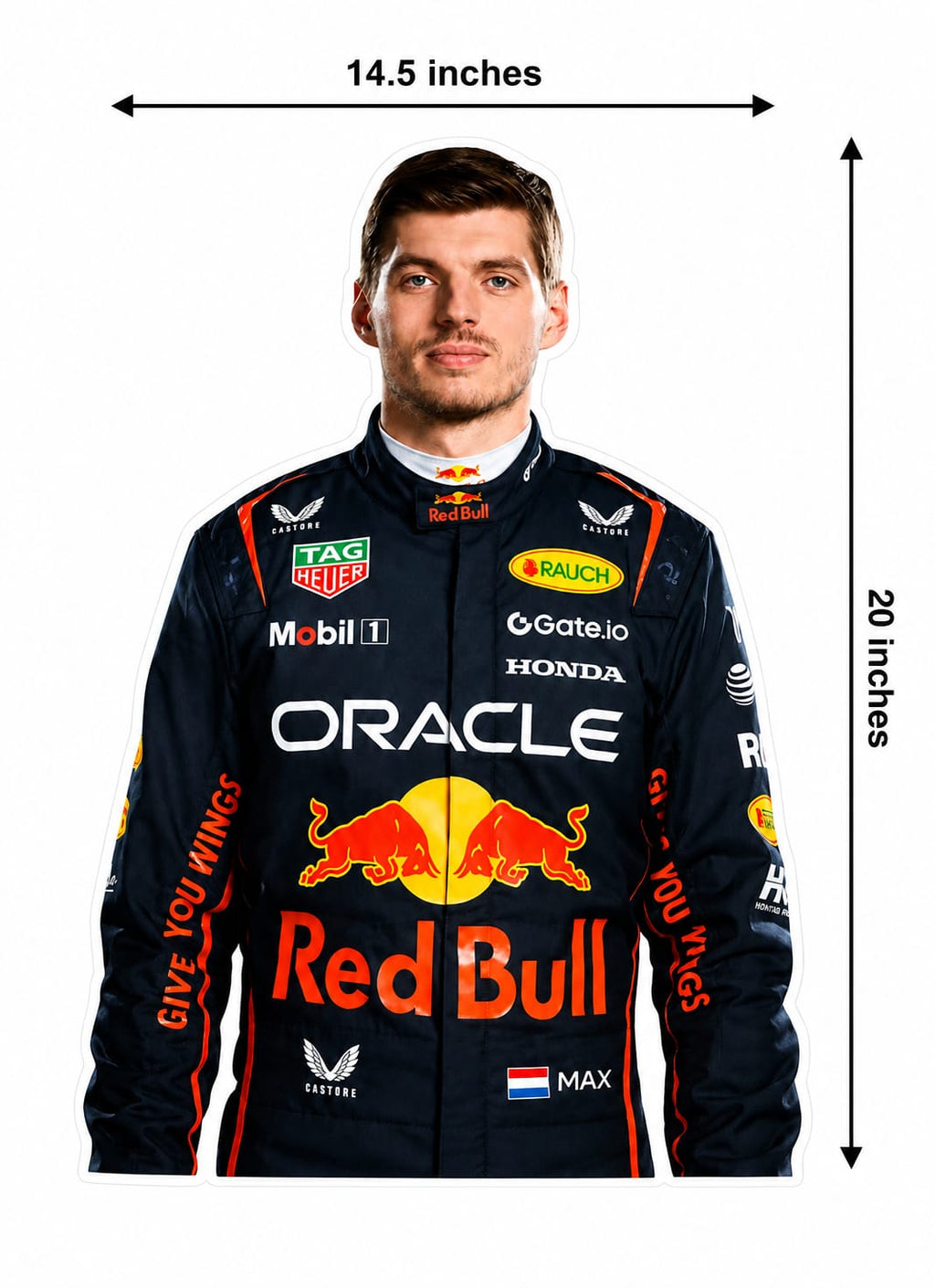 Formula Racing Bubble Guard Sheet Cutout Set | Driver, Helmet, Race Car & VER Sign | Waterproof Wall Decoration for Bedroom, Garage & Racing Theme Party
