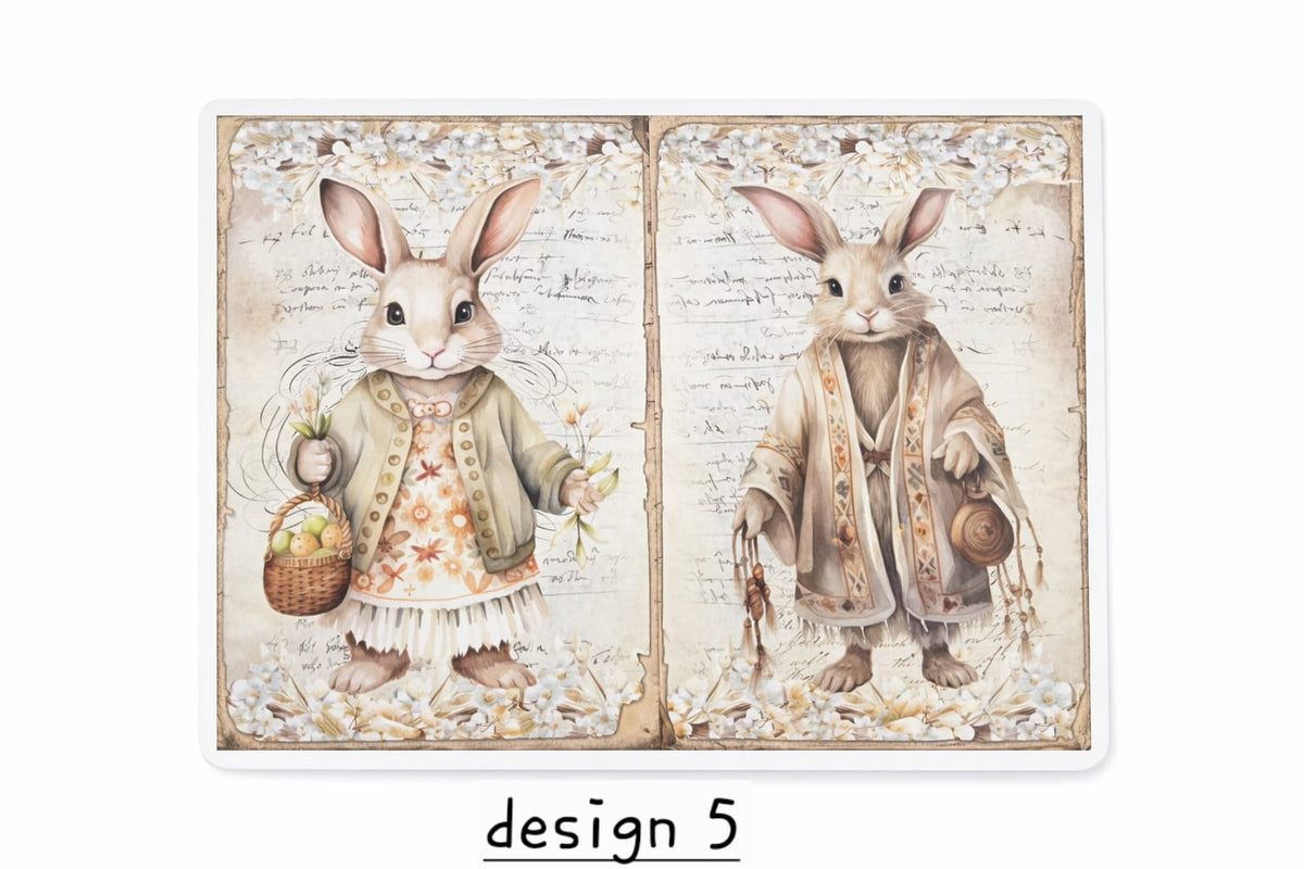 Easter Bunny Rabbit Bubble Guard Sheet Table Mat, Vintage Spring Easter Design, Decorative Placemat for Dining Table, Party & Holiday Decor