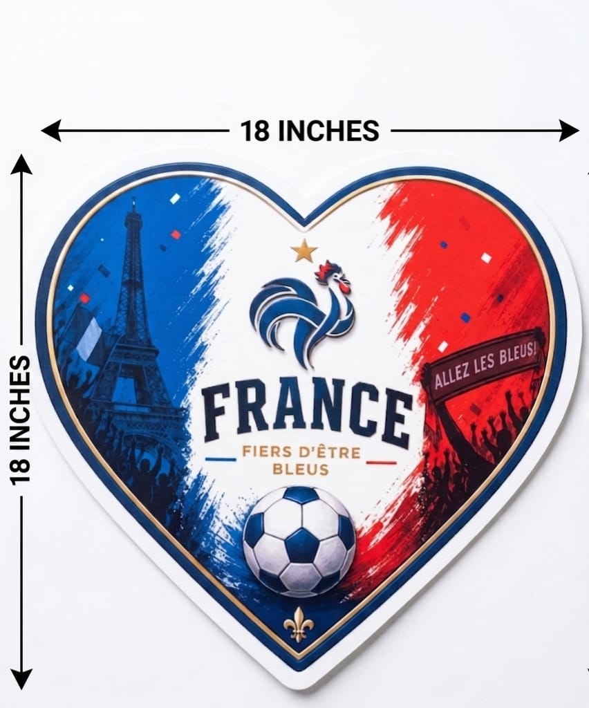 France National Football Team Party Photo Booth Props -  France Soccer Theme Cutouts with Wooden Sticks for World Sports Celebrations/France Football Photo Booth Props - Bubble Guard Sheet Cutout  World Cup, Euro & Sports Party Decorations