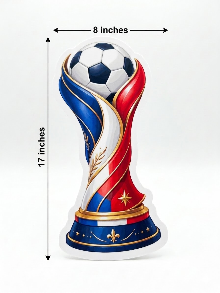 France National Football Team Party Photo Booth Props -  France Soccer Theme Cutouts with Wooden Sticks for World Sports Celebrations/France Football Photo Booth Props - Bubble Guard Sheet Cutout  World Cup, Euro & Sports Party Decorations