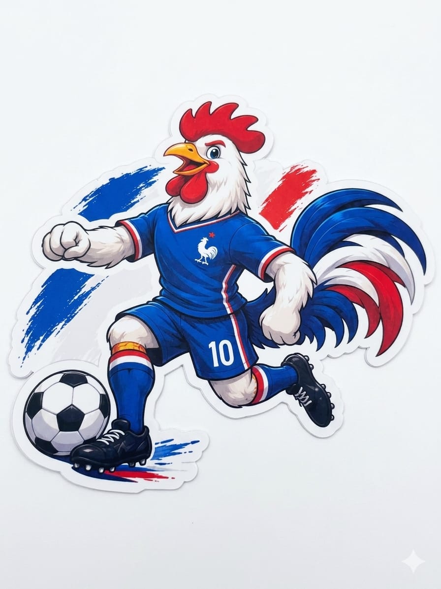 France National Football Team Party Photo Booth Props -  France Soccer Theme Cutouts with Wooden Sticks for World Sports Celebrations/France Football Photo Booth Props - Bubble Guard Sheet Cutout  World Cup, Euro & Sports Party Decorations