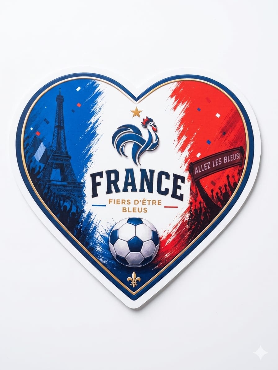 France National Football Team Party Photo Booth Props -  France Soccer Theme Cutouts with Wooden Sticks for World Sports Celebrations/France Football Photo Booth Props - Bubble Guard Sheet Cutout  World Cup, Euro & Sports Party Decorations