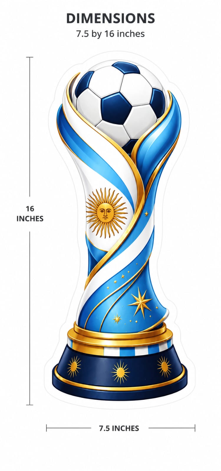 Premium Bubble Guard Sheet Cutouts Argentina Football Photo Booth Props - Premium Bubble Guard Sheet CutouTS for World Cup & Sports Fan Party Decorations