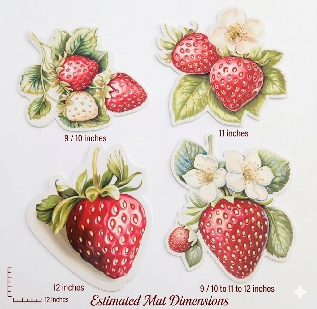Strawberry Floral Bubble Guard Sheet Table Mats | Decorative Fruit Theme Placemats for Dining Table | Waterproof, Heat Resistant & Easy to Clean