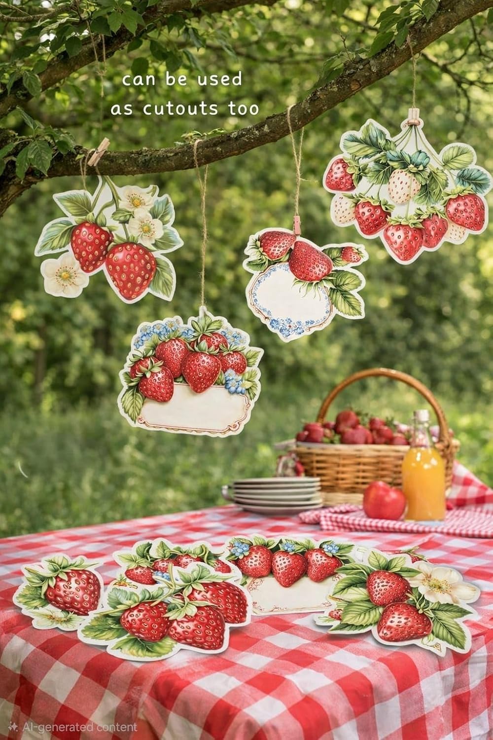 Strawberry Floral Bubble Guard Sheet Table Mats | Decorative Fruit Theme Placemats for Dining Table | Waterproof, Heat Resistant & Easy to Clean